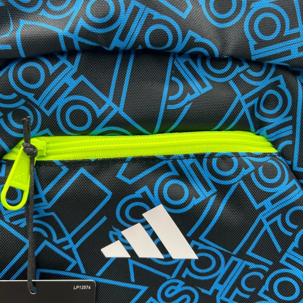 NWT Adidas Fundare 2 Backpack Blue Black Pulse Logo Print   back to school